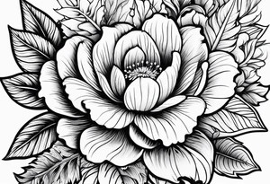 flowers and leaves tattoo idea