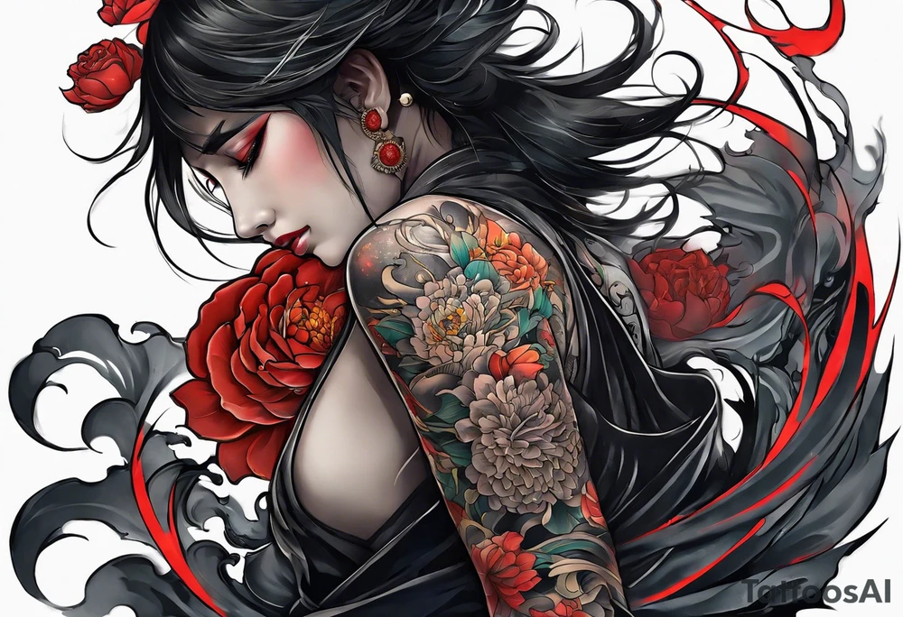 overcoming inner demons 
suffering and finding light through the darkness
self-respect
two sleeves tattoo idea
