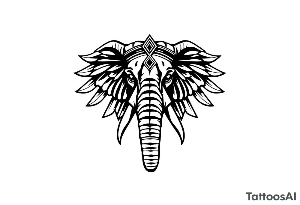 A Egyptian elephant’s face tattoo idea