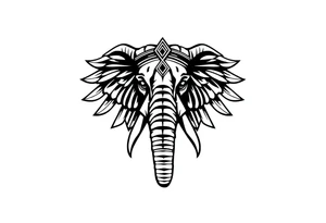 A Egyptian elephant’s face tattoo idea