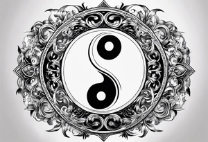 simbolo de ying yang con el infinito tattoo idea