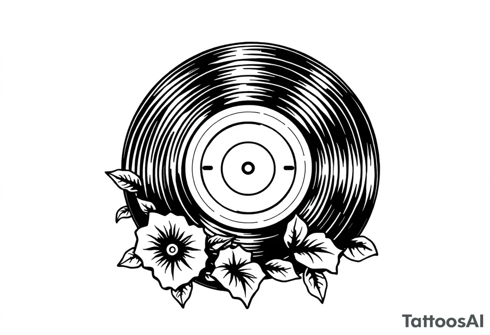 vinyl record tattoo idea