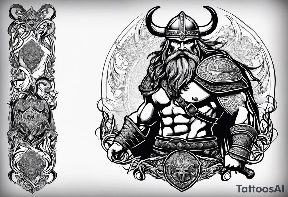 viking warrior tattoo idea