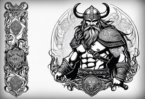 viking warrior tattoo idea