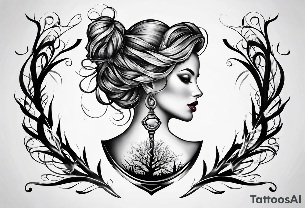 tattoo of roots wrapped around a hour glass tattoo idea