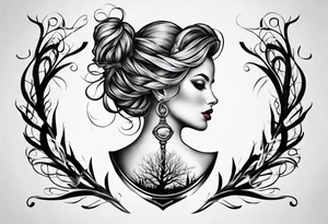 tattoo of roots wrapped around a hour glass tattoo idea