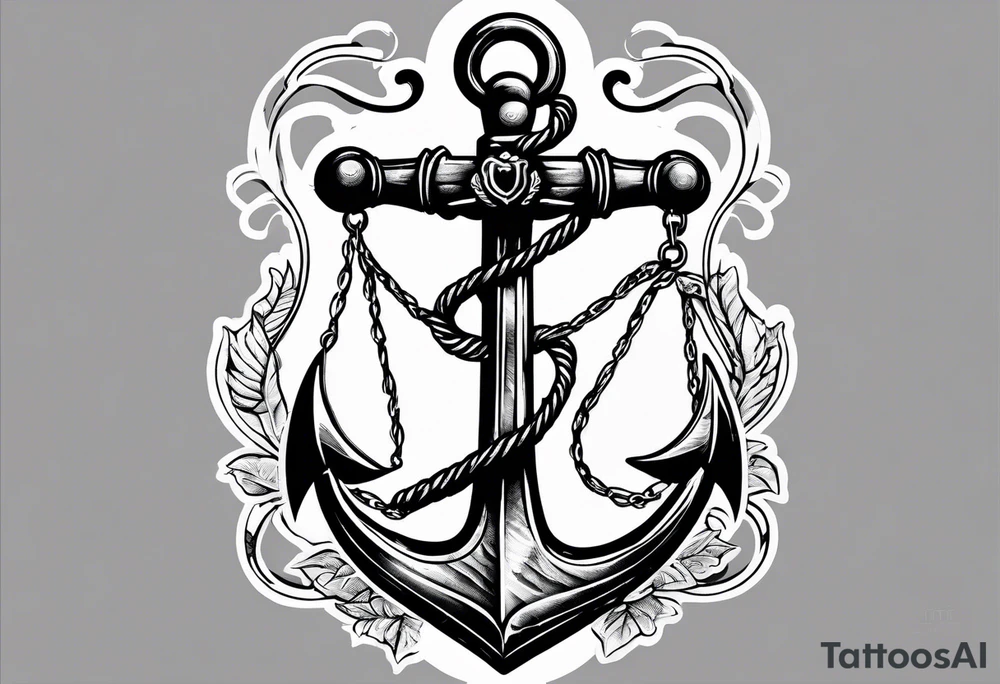 Nurse caduceus and Coast Guard anchor blended tattoo idea