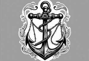 Nurse caduceus and Coast Guard anchor blended tattoo idea