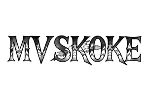 The word “MVSKOKE” shaded with Native American print tattoo idea