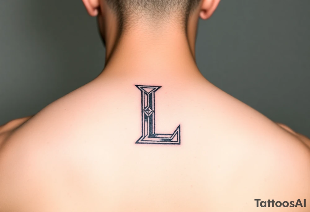 Powerful light with the letter L tattoo idea