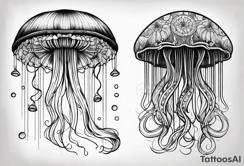 Colourful Jellyfish tattoo idea