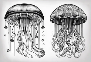 Colourful Jellyfish tattoo idea