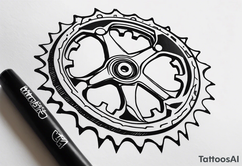 bicycle gear and chain around wrist tattoo idea