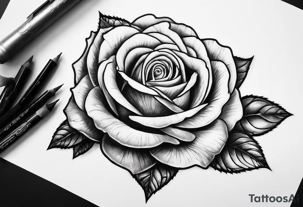 rose in hand tattoo idea