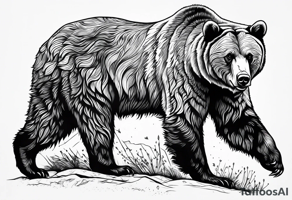 Large Grizzly Bear tattoo idea