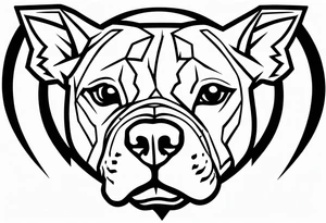 Angry ame4ican pitbull terier, lightning bolts tattoo idea