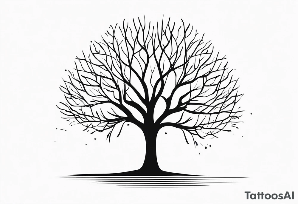 Tree Silhouette - Simple outline of a tree without leaves. tattoo idea