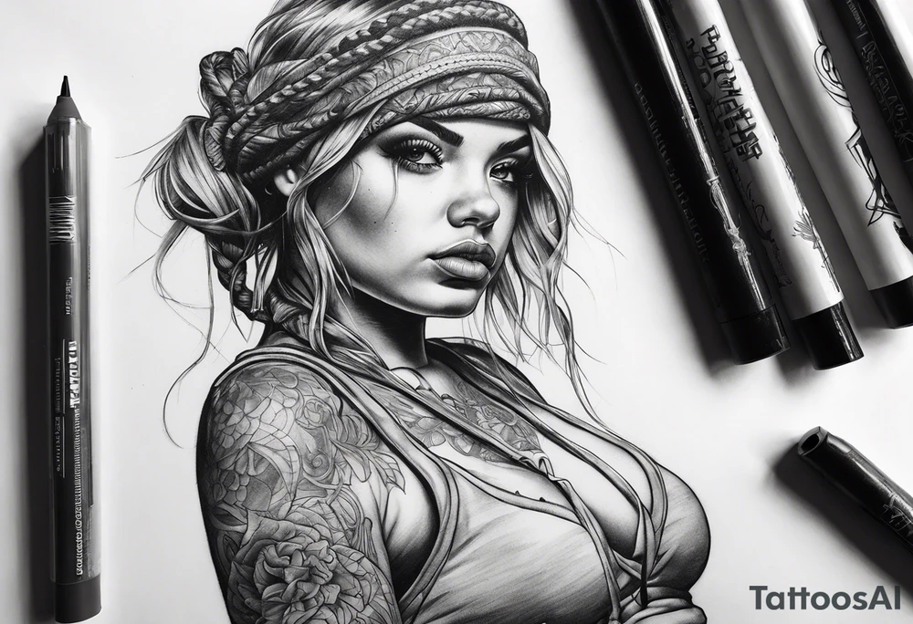 hogtied girl tattoo idea