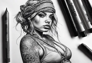 hogtied girl tattoo idea