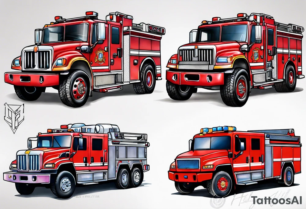 fire engine and humvee tattoo idea
