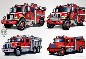 fire engine and humvee tattoo idea