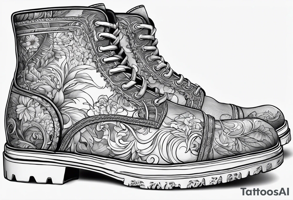 Outline the boot of the region of  Calabria map tattoo idea