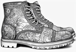 Outline the boot of the region of  Calabria map tattoo idea