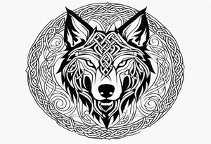 Angry celtic wolf tattoo idea