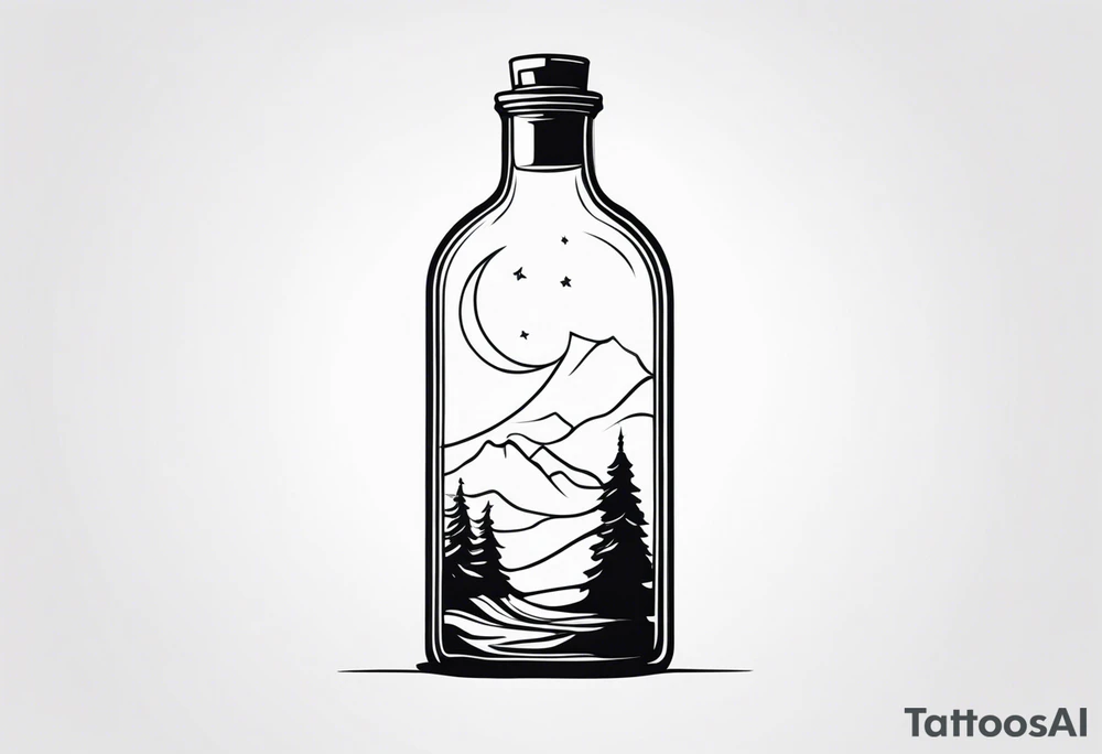 MAN IN BOTTLE tattoo idea