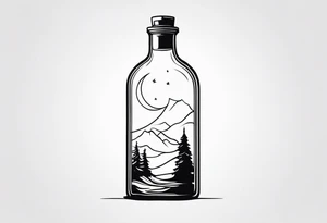 MAN IN BOTTLE tattoo idea