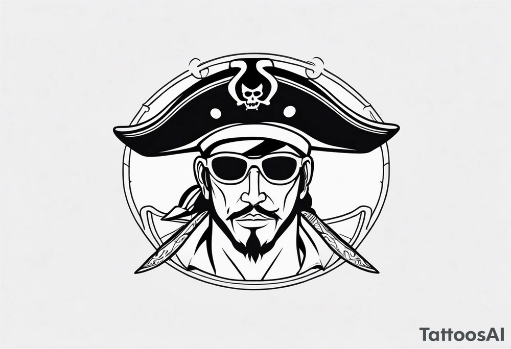 pirate with patch on one eye tattoo idea