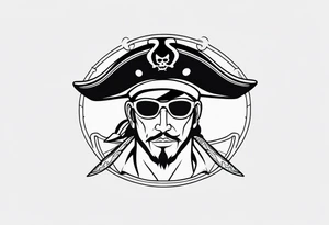 pirate with patch on one eye tattoo idea