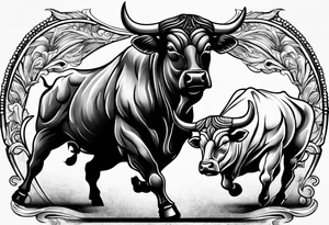 Bull vs bull fighter tattoo idea