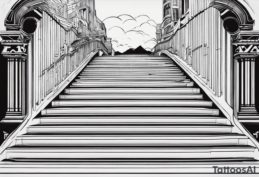 Valhalla fog stairs tattoo idea