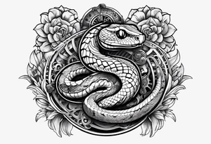 snake in steampunk tattoo idea