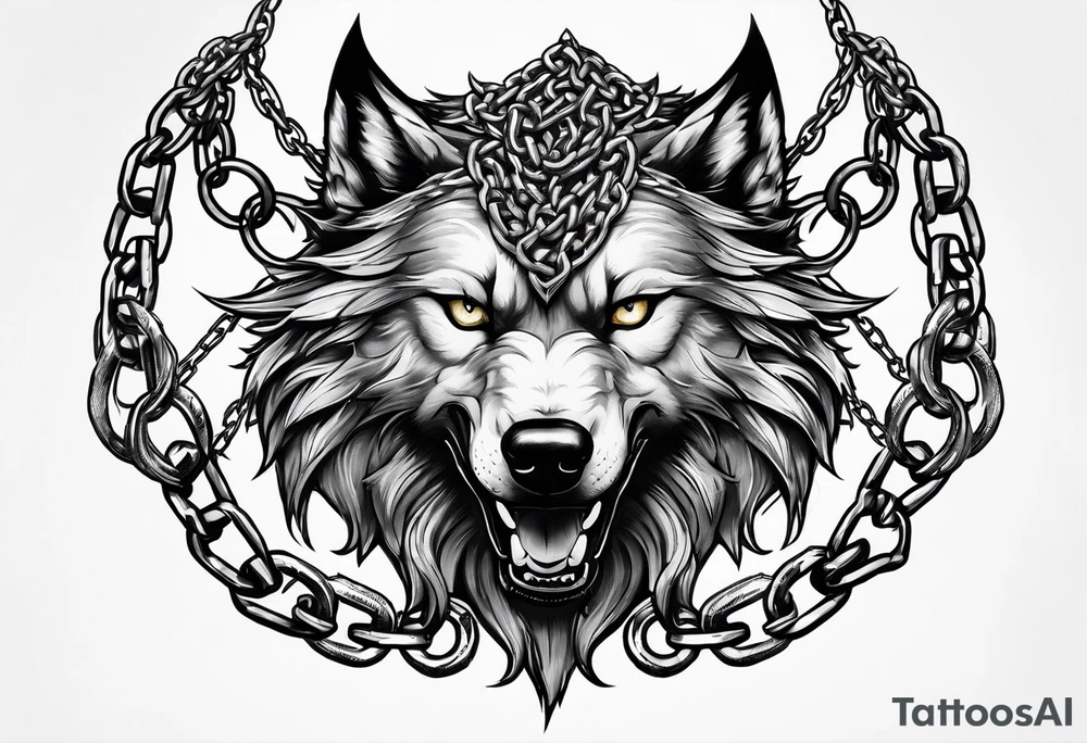 Fenrir with the chains tattoo idea