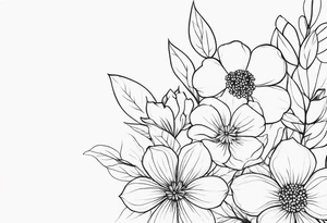 fine line, small flowers tattoo idea