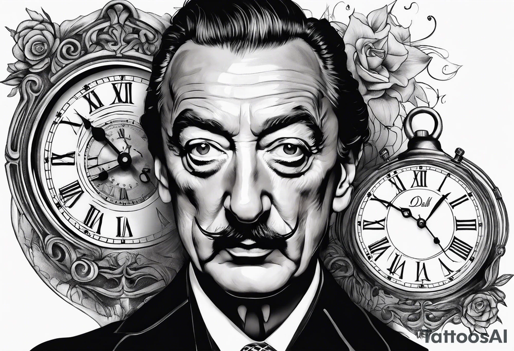 salvador dali clock tattoo idea