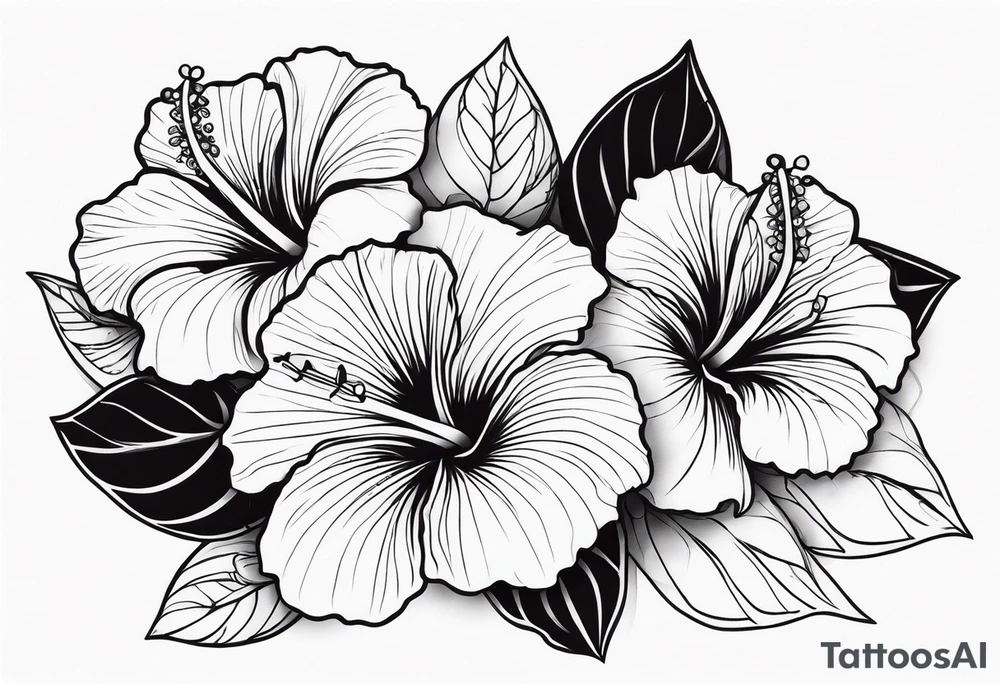 Hibiscus flowers jewelry tattoo idea