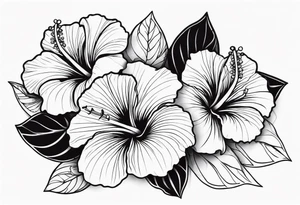 Hibiscus flowers jewelry tattoo idea