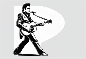 Elvis Full Body Pose simple Vegas tattoo idea