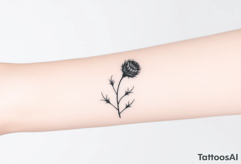 thistle minimalist tattoo idea
