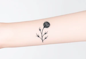 thistle minimalist tattoo idea
