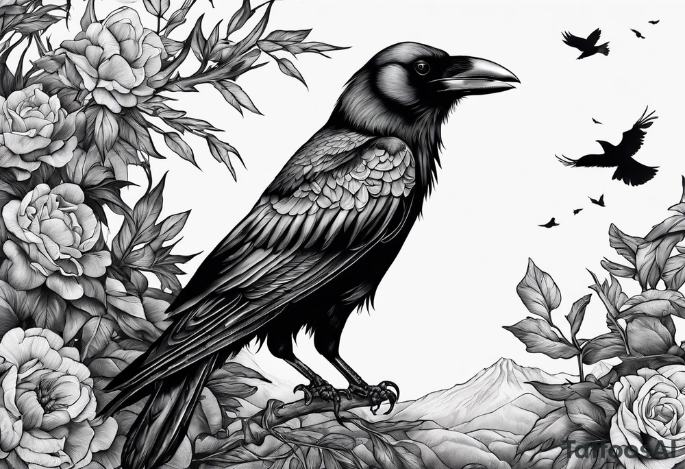 Crows picking at a carcass tattoo idea