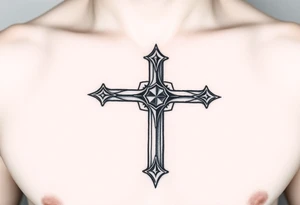 Gothic style cross tattoo idea