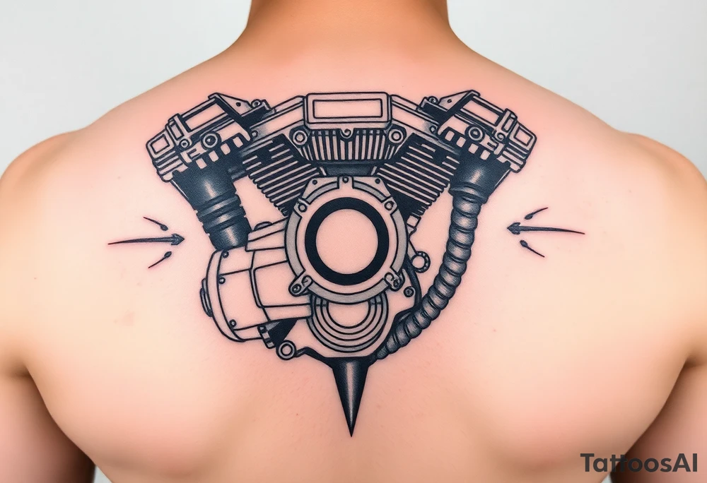 Motorcycle engine tattoo idea