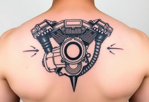 Motorcycle engine tattoo idea