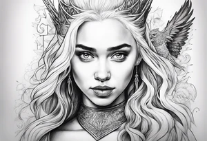 game of thrones daenerys like tim burton the whole figure in the picture tattoo idea