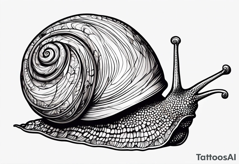 a cute snail tattoo idea