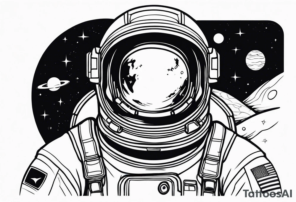 astronaut in space tattoo idea